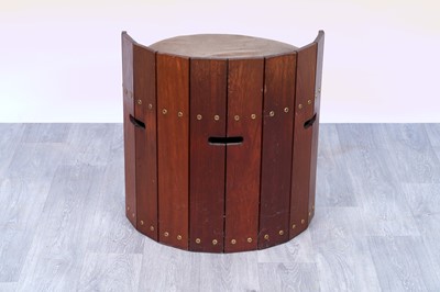Lot 29 - Three interesting teak barrel seats