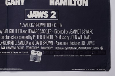 Lot 436 - Three 1980's quad film posters; and an original Jaws 2 quad film poster