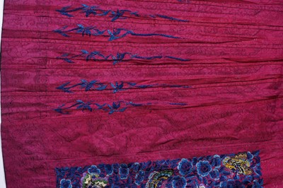 Lot 361 - A Chinese embroidered silk skirt