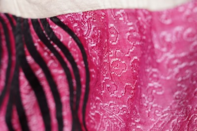 Lot 361 - A Chinese embroidered silk skirt