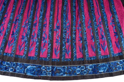 Lot 361 - A Chinese embroidered silk skirt