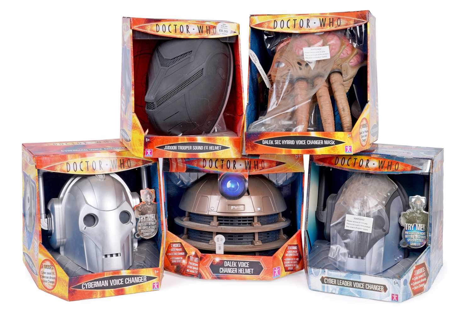 Lot 210 - A collection of Character Options Doctor Who masks and helmets
