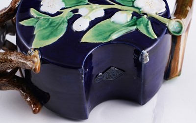 Lot 431 - A George Jones majolica monkey teapot