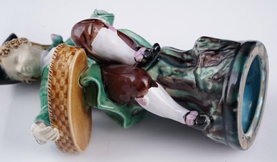 Lot 413 - Two pairs of Minton majolica sweetmeat figures