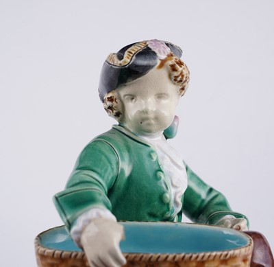 Lot 413 - Two pairs of Minton majolica sweetmeat figures