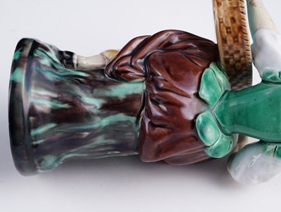 Lot 413 - Two pairs of Minton majolica sweetmeat figures