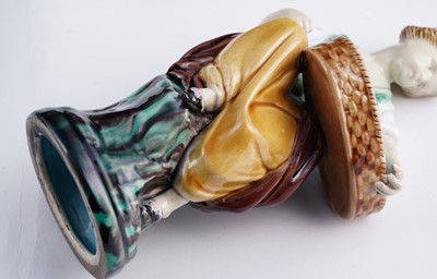 Lot 413 - Two pairs of Minton majolica sweetmeat figures