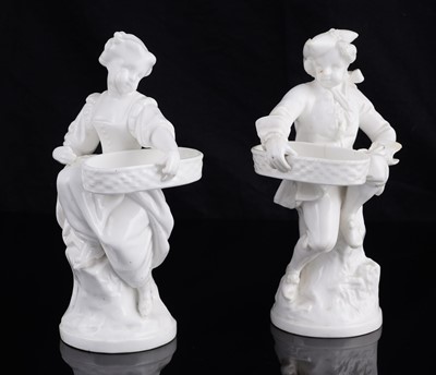 Lot 413 - Two pairs of Minton majolica sweetmeat figures