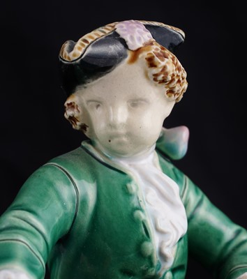 Lot 413 - Two pairs of Minton majolica sweetmeat figures