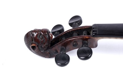 Lot 47 - A German violin with lion head
