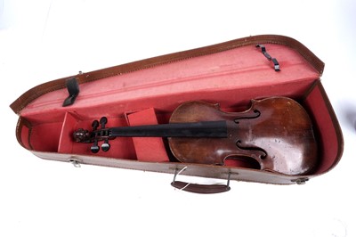 Lot 47 - A German violin with lion head