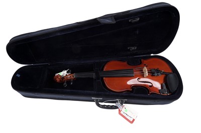Lot 48 - A Primavera electro-acoustic violin; and two cases