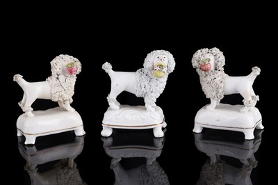 Lot 415 - Three Staffordshire poodles