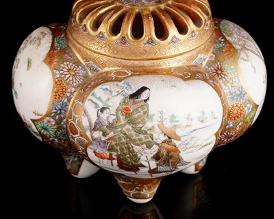 Lot 357 - A Japanese Satsuma koro and cover