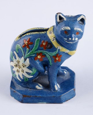 Lot 460 - A Caldas pug; and a Swiss cat money box