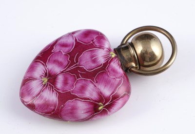 Lot 473 - Two Murano glass heart-shaped bonbonnieres; and a scent bottle