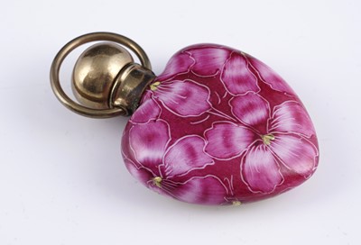 Lot 473 - Two Murano glass heart-shaped bonbonnieres; and a scent bottle