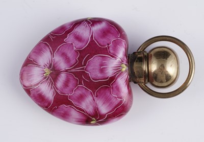 Lot 473 - Two Murano glass heart-shaped bonbonnieres; and a scent bottle