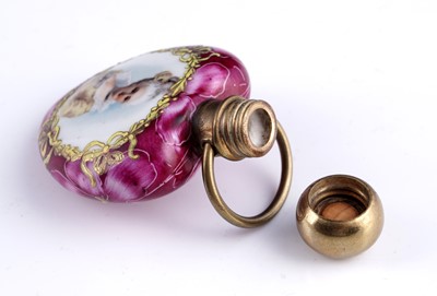 Lot 473 - Two Murano glass heart-shaped bonbonnieres; and a scent bottle