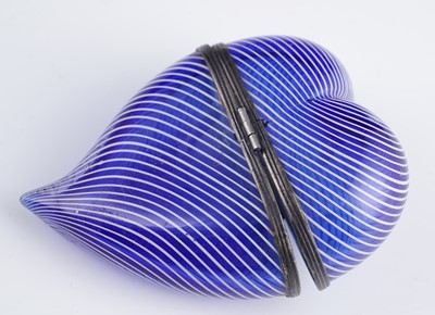 Lot 473 - Two Murano glass heart-shaped bonbonnieres; and a scent bottle