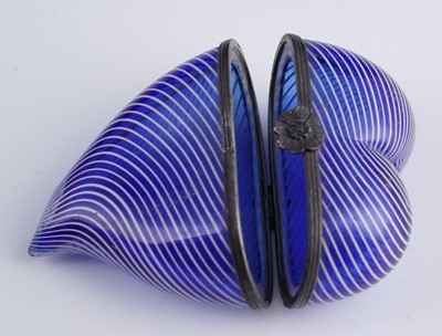 Lot 473 - Two Murano glass heart-shaped bonbonnieres; and a scent bottle