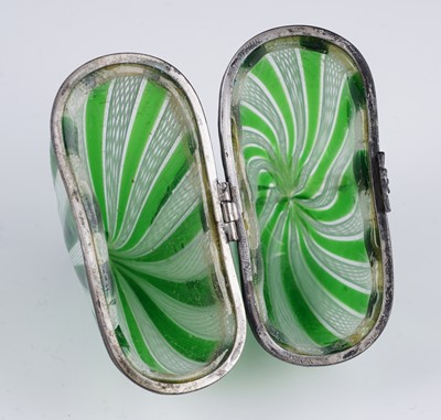 Lot 473 - Two Murano glass heart-shaped bonbonnieres; and a scent bottle