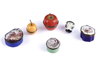 Lot 421 - Six enamel boxes
