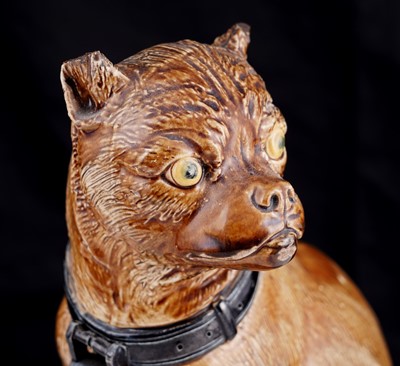 Lot 422 - Two Joseph Holdcroft majolica pugs