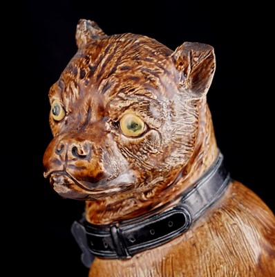 Lot 422 - Two Joseph Holdcroft majolica pugs
