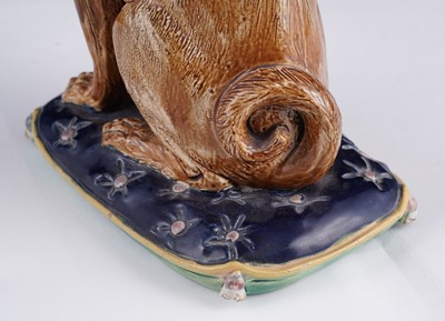 Lot 422 - Two Joseph Holdcroft majolica pugs