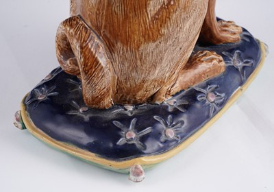 Lot 422 - Two Joseph Holdcroft majolica pugs