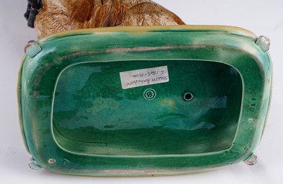 Lot 422 - Two Joseph Holdcroft majolica pugs
