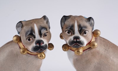 Lot 461 - A pair of continental pugs; and two others