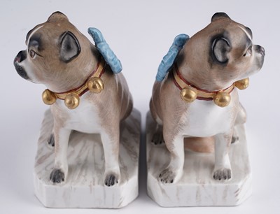 Lot 461 - A pair of continental pugs; and two others