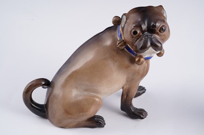 Lot 461 - A pair of continental pugs; and two others