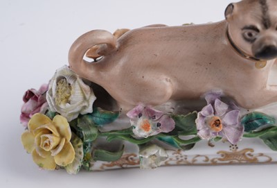 Lot 469 - Two pairs of Meissen pugs; and other items