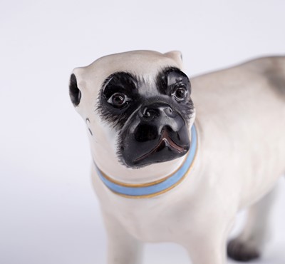 Lot 469 - Two pairs of Meissen pugs; and other items