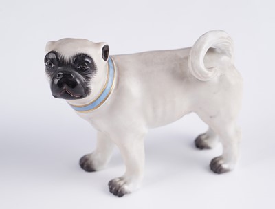 Lot 469 - Two pairs of Meissen pugs; and other items