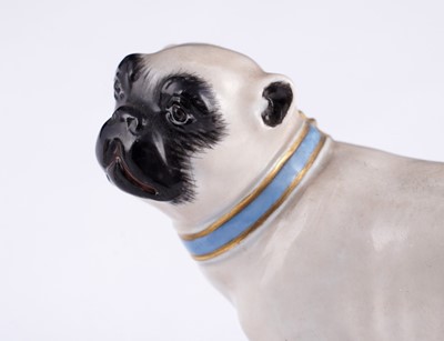 Lot 469 - Two pairs of Meissen pugs; and other items