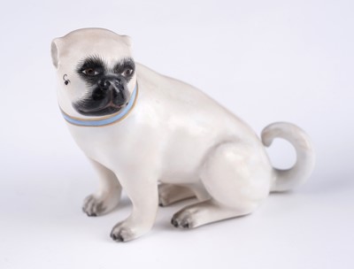 Lot 469 - Two pairs of Meissen pugs; and other items