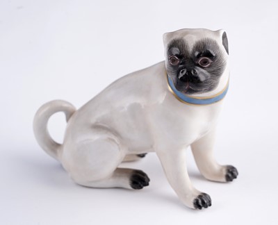 Lot 469 - Two pairs of Meissen pugs; and other items