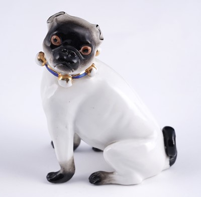 Lot 469 - Two pairs of Meissen pugs; and other items