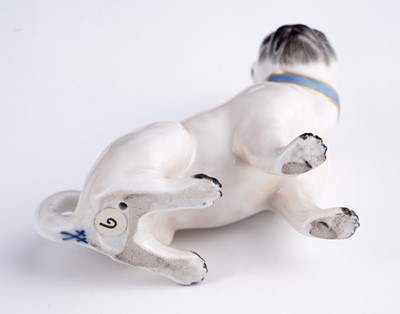 Lot 469 - Two pairs of Meissen pugs; and other items