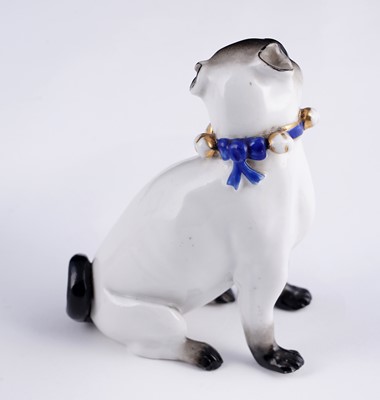 Lot 469 - Two pairs of Meissen pugs; and other items