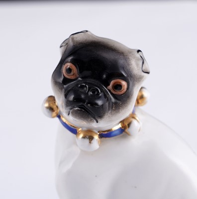 Lot 469 - Two pairs of Meissen pugs; and other items