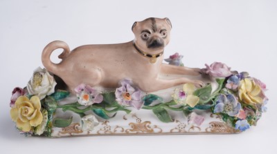 Lot 469 - Two pairs of Meissen pugs; and other items