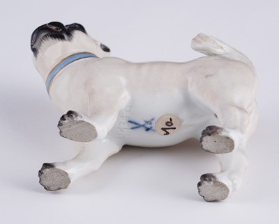 Lot 469 - Two pairs of Meissen pugs; and other items