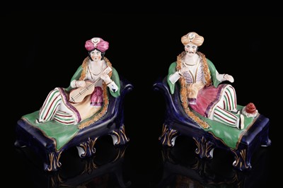 Lot 423 - A pair of Staffordshire theatrical figures