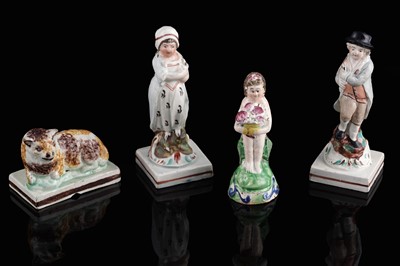 Lot 425 - A pair Staffordshire figures; and others