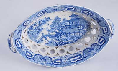 Lot 427 - Spode chestnut basket; and another